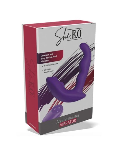 SHE.E.O - STIMULATEUR ANAL VIBRANT ROTATIF AVEC TÉLÉCOMMANDE VIOLET