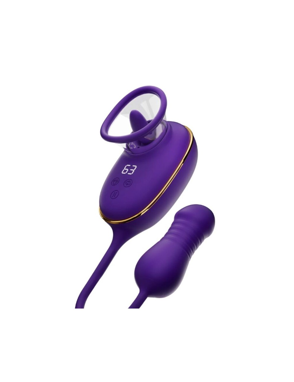 SHE.E.O - SUCCION CLITORIALE AVEC EFFET DE LÉCHAGE ET STIMULATEUR ANAL VIOLET