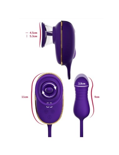 SHE.E.O - SUCCION CLITORIALE AVEC EFFET DE LÉCHAGE ET STIMULATEUR ANAL VIOLET