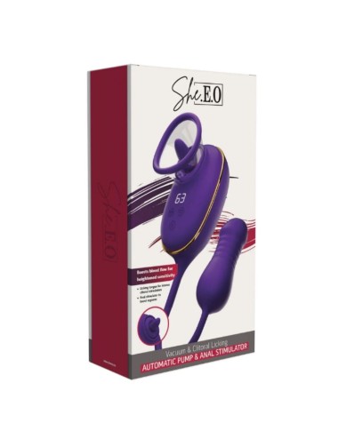 SHE.E.O - SUCCION CLITORIALE AVEC EFFET DE LÉCHAGE ET STIMULATEUR ANAL VIOLET
