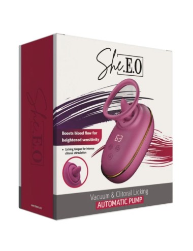 SHE.E.O - POMPE DE STIMULATION CLITORIALE AUTOMATIQUE AVEC EFFET DE LÉCHAGE (VIOLET)
