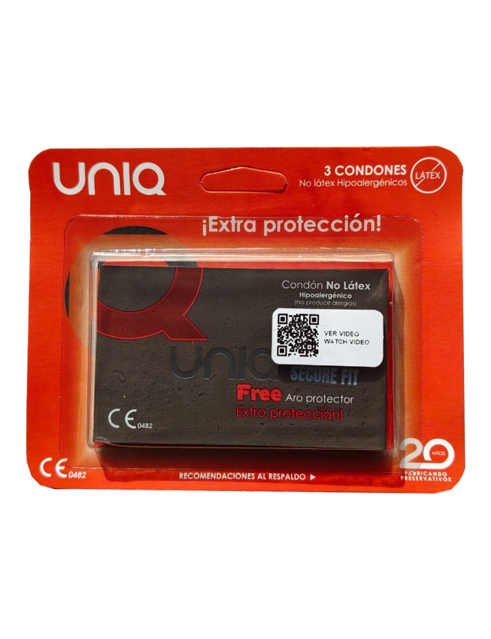 UNIQ - PRÉSERVATIFS SANS LATEX SECURE FIT 3 UNITÉS