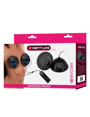 PRETTY LOVE - STIMULATEUR DE TÉTONS ROTATIF À SUCCION NOIR