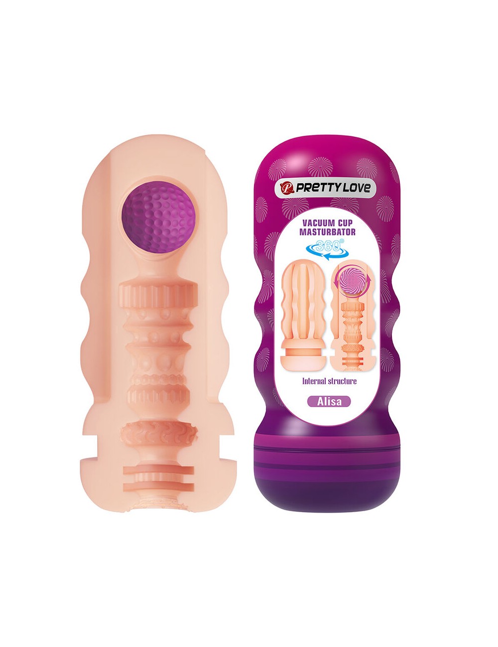PRETTY LOVE - MASTURBATEUR LISSANT VAGINAL AVEC VENTOUSE ET TEXTURES INTERNES