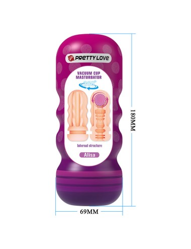 PRETTY LOVE - MASTURBATEUR LISSANT VAGINAL AVEC VENTOUSE ET TEXTURES INTERNES