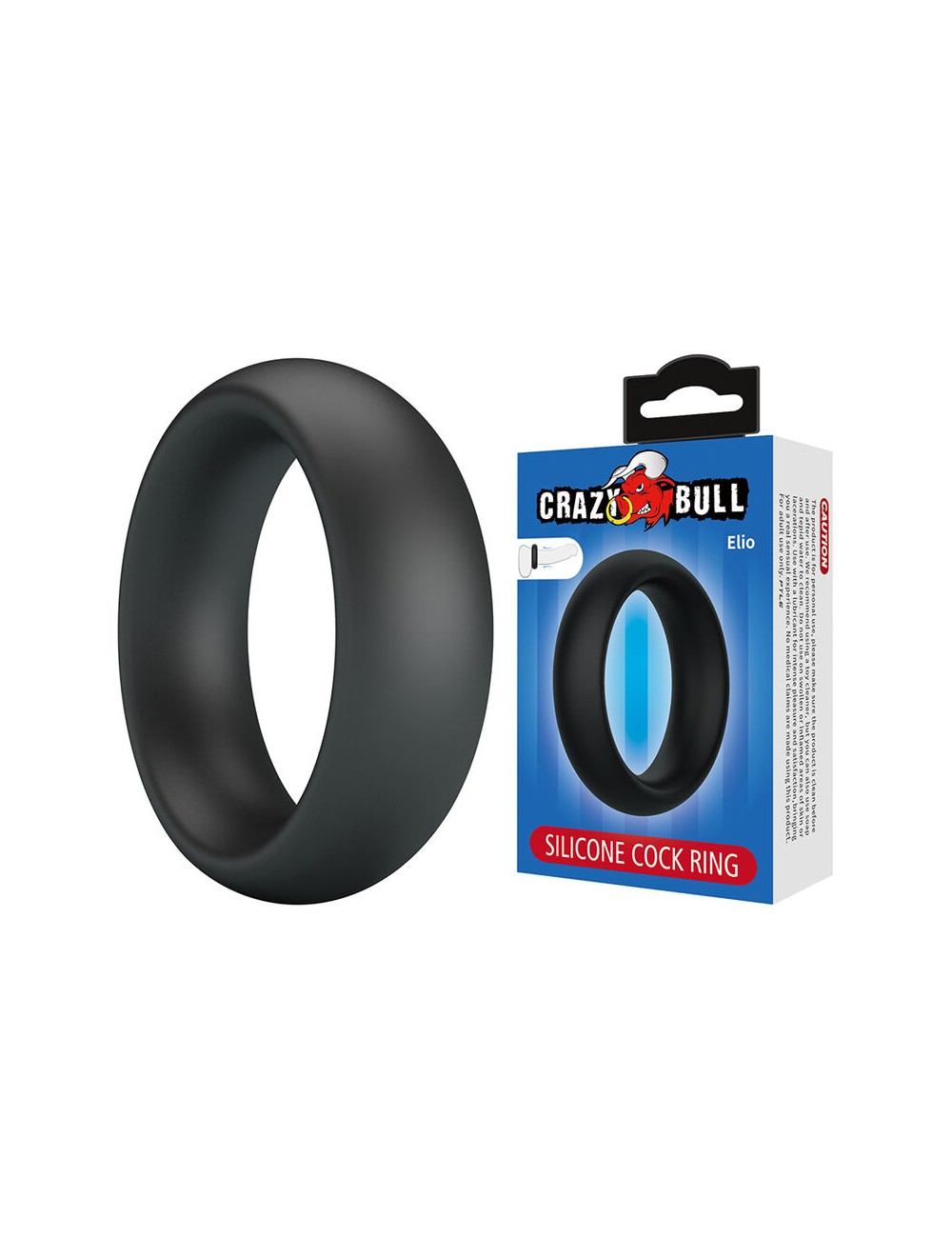 CRAZY BULL - ELIO ANNEAU PÉNAL EN SILICONE NOIR