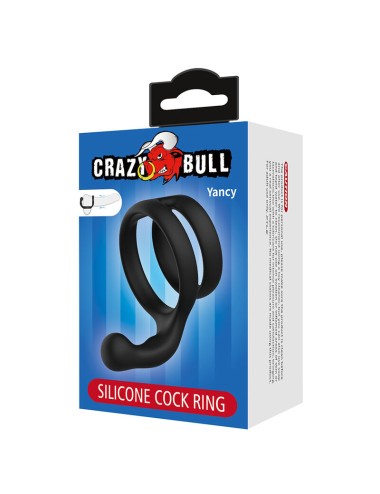 CRAZY BULL - YANCY DOUBLE ANNEAU DE PÉNIS ET DE TESTICULES NOIR