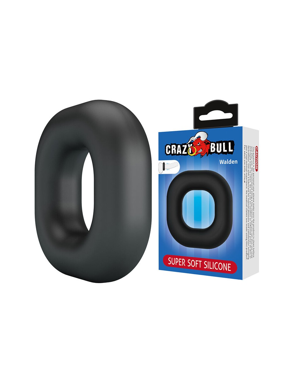 CRAZY BULL - WALDEN ANNEAU PÉNAL EN SILICONE SUPER DOUX NOIR