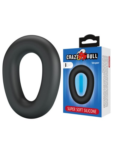 CRAZY BULL - VESPER ANNEAU PÉNAL EN SILICONE ULTRA DOUX NOIR