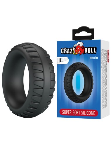 CRAZY BULL - MERRITT ANNEAU PÉNAL EN SILICONE TEXTURÉ NOIR