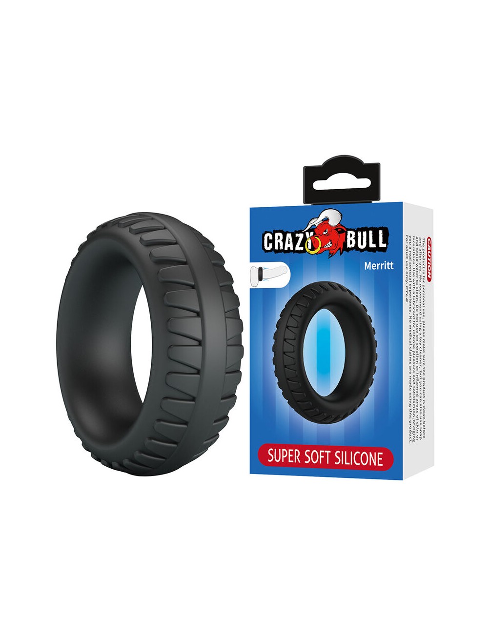 CRAZY BULL - MERRITT ANNEAU PÉNAL EN SILICONE TEXTURÉ NOIR