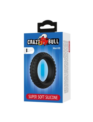 CRAZY BULL - MERRITT ANNEAU PÉNAL EN SILICONE TEXTURÉ NOIR