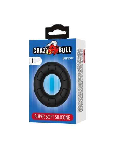 CRAZY BULL - ANNEAU PÉNAL EN SILICONE SUPER DOUX BERTRAM NOIR