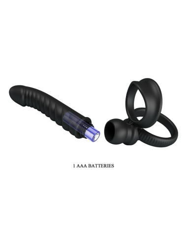 PRETTY LOVE - VIBRATEUR ANAL MERRITT AVEC ANNEAU ET VIBRATION NOIR