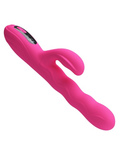 PRETTY LOVE - VIBRATEUR LAPIN MULTIFONCTION WINTERS AVEC AFFICHAGE LED ROSE