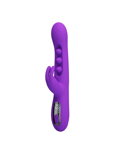 PRETTY LOVE - VIBRATEUR LAPIN SABIEN AVEC STIMULATION PAR TAPOTEMENTS ET LED VIOLETTE