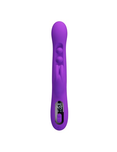 PRETTY LOVE - VIBRATEUR LAPIN SABIEN AVEC STIMULATION PAR TAPOTEMENTS ET LED VIOLETTE