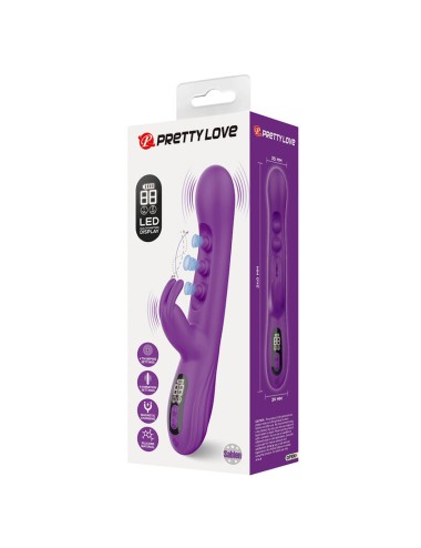 PRETTY LOVE - VIBRATEUR LAPIN SABIEN AVEC STIMULATION PAR TAPOTEMENTS ET LED VIOLETTE