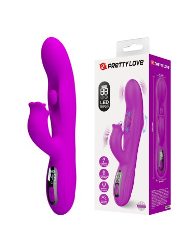 PRETTY LOVE - VIBRATEUR OSCILLANT LAPIN YALANDA AVEC AFFICHAGE LED VIOLET
