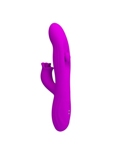 PRETTY LOVE - VIBRATEUR OSCILLANT LAPIN YALANDA AVEC AFFICHAGE LED VIOLET