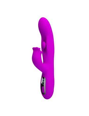 PRETTY LOVE - VIBRATEUR OSCILLANT LAPIN YALANDA AVEC AFFICHAGE LED VIOLET