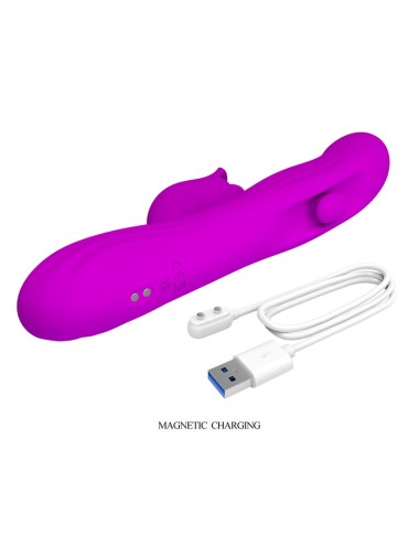 PRETTY LOVE - VIBRATEUR OSCILLANT LAPIN YALANDA AVEC AFFICHAGE LED VIOLET