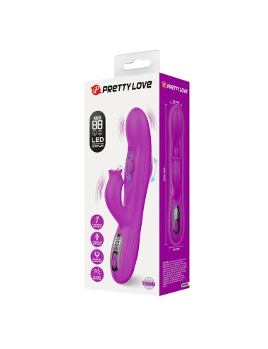 PRETTY LOVE - VIBRATEUR OSCILLANT LAPIN YALANDA AVEC AFFICHAGE LED VIOLET