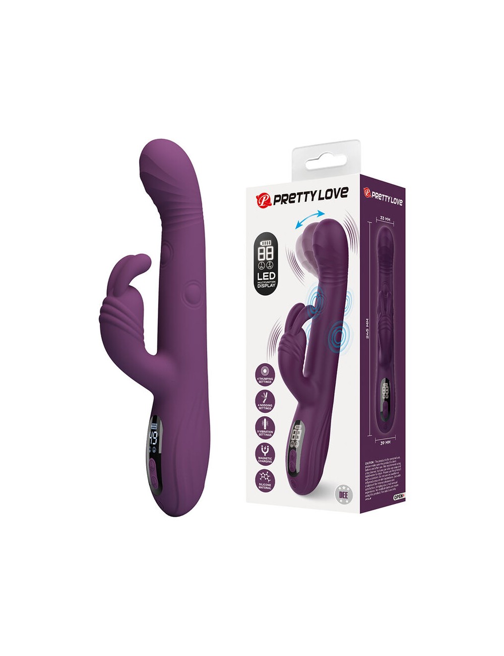 PRETTY LOVE - DEE VIBRATEUR LAPIN MULTIFONCTION OSCILLANT ET À PERCUSSION VIOLET