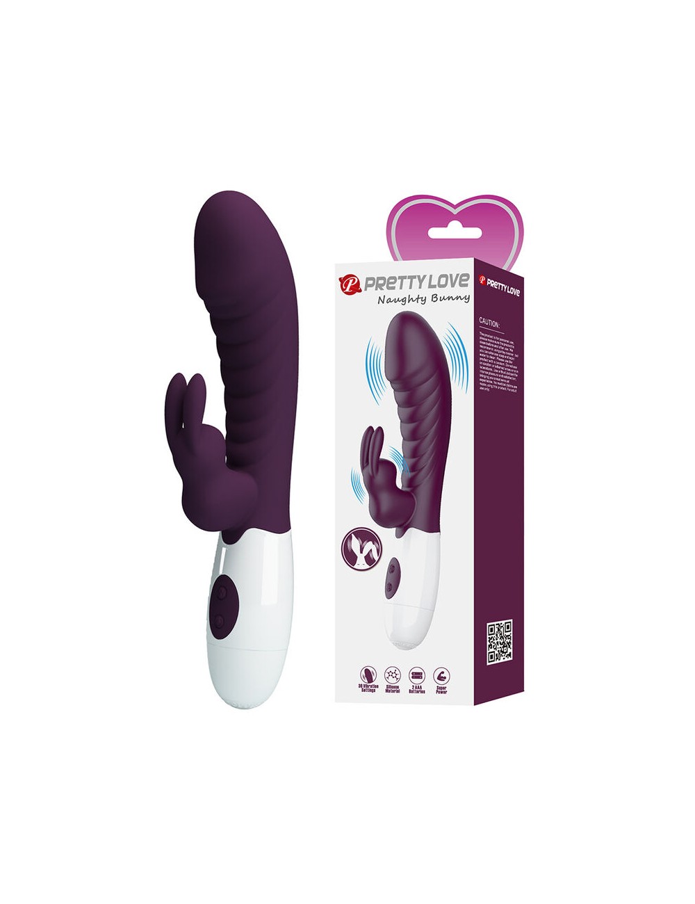 PRETTY LOVE - VIBRATEUR LAPIN NAUGHTY BUNNY 30 FONCTIONS VIOLET