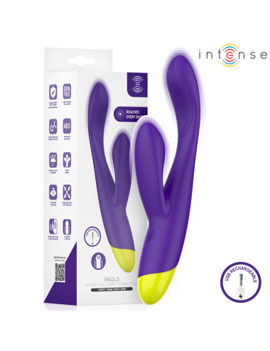 INTENSE - STIMULATEUR LAPIN RECHARGEABLE PAOLO POUR LE POINT G ET LE CLITORIS
