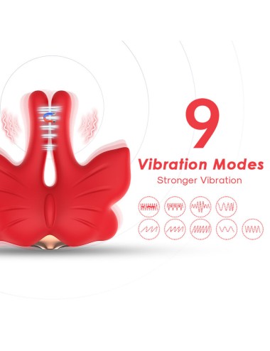 ARMONY - PINCES À TÉTONS MAGNÉTIQUES À VIBRATION FORME PAPILLON ROUGES