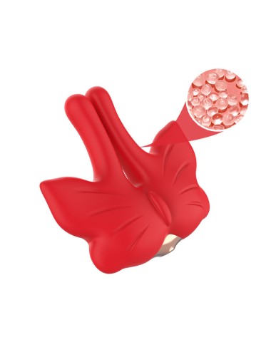 ARMONY - PINCES À TÉTONS MAGNÉTIQUES À VIBRATION FORME PAPILLON ROUGES