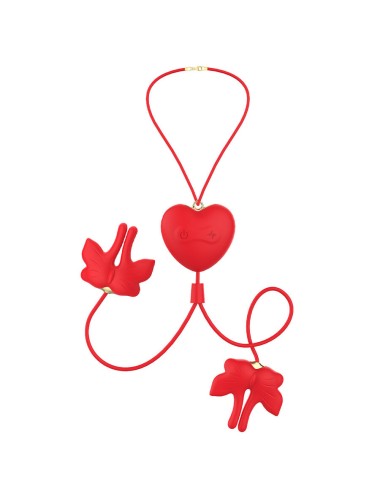 ARMONY - PINCES À TÉTONS MAGNÉTIQUES À VIBRATION FORME PAPILLON ROUGES