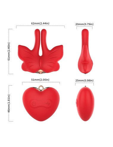ARMONY - PINCES À TÉTONS MAGNÉTIQUES À VIBRATION FORME PAPILLON ROUGES