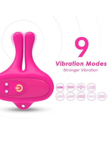 ARMONY - PINCES À TÉTONS MAGNÉTIQUES VIBRATOIRES EN FORME DE LAPIN ROSE