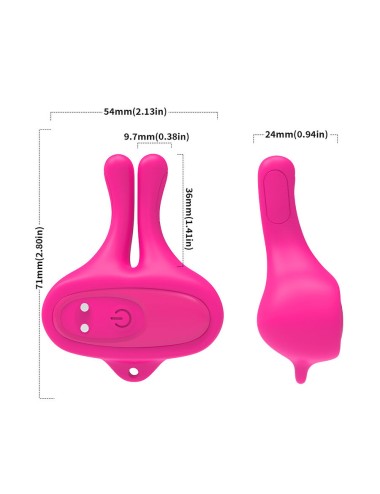 ARMONY - PINCES À TÉTONS MAGNÉTIQUES VIBRATOIRES EN FORME DE LAPIN ROSE