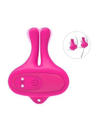 ARMONY - PINCES À TÉTONS MAGNÉTIQUES VIBRATOIRES EN FORME DE LAPIN ROSE