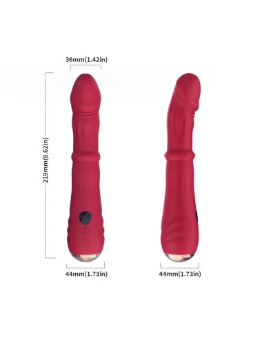 ARMONY - DILDO VIBRATEUR POINT A THERMO-RÉGLABLE ROUGE