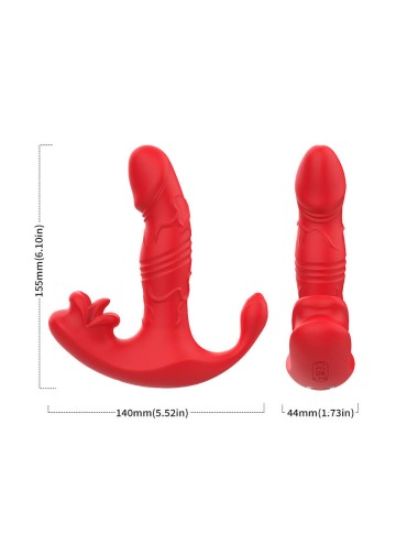 ARMONY - VIBRATEUR ANAL CULOTTE STIMULATEUR POINT C ET G TÉLÉCOMMANDE ROUGE