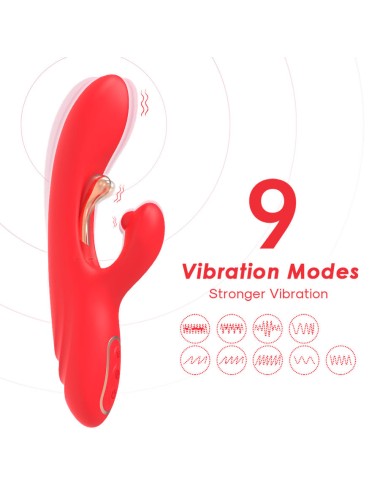 ARMONY - VIBRATEUR STIMULATEUR POINT G ET CLITORIS AVEC LANGUE OSCILLANTE ROUGE