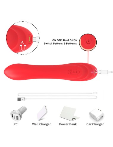 ARMONY - VIBRATEUR STIMULATEUR POINT G ET CLITORIS AVEC LANGUE OSCILLANTE ROUGE