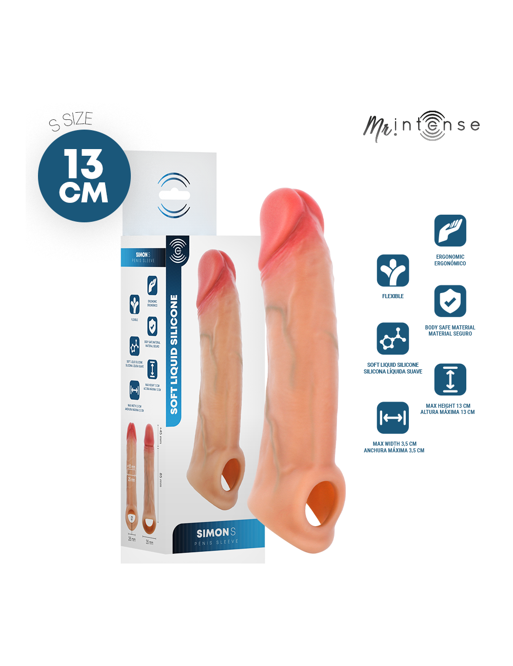 MR INTENSE - SIMON S PROTECTION PÉNALE EN SILICONE 13 CM -Ø- 4 CM