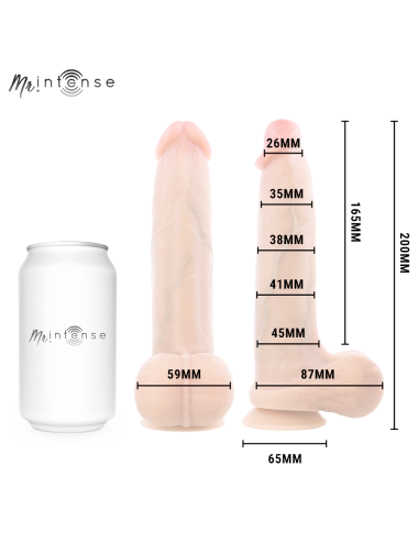 MR INTENSE - BRUCE M GODE EN SILICONE AVEC TESTICULES 20 CM -Ø- 4,5 CM