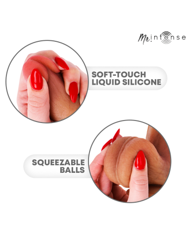 MR INTENSE - BRUCE M GODE EN SILICONE AVEC TESTICULES 20 CM -Ø- 4,5 CM