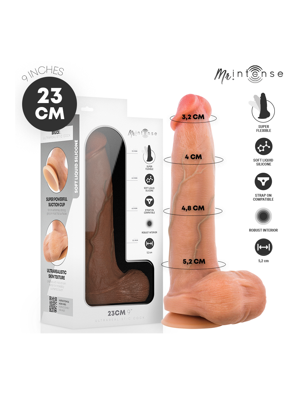 MR INTENSE - BRUCE L GODEMICHET EN SILICONE 23 CM -Ø- 5