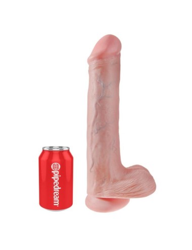 KING COCK - GODEMICHET RÉALISTE AVEC TESTICULES ET VENTOUSE 38 CM COULEUR