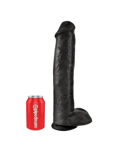 KING COCK - GODEMICHET RÉALISTE AVEC TESTICULES 38 CM NOIR