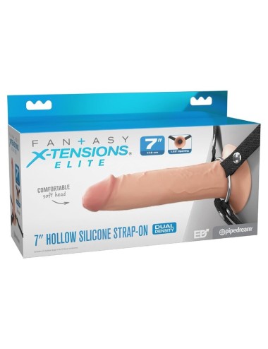 FANTASY X-TENSIONS ELITE - STRAP-ON EN SILICONE CREUX DE 17,8 CM