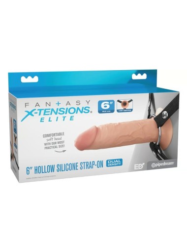 FANTASY X-TENSIONS ELITE - STRAP-ON EN SILICONE CREUX DE 15,2 CM