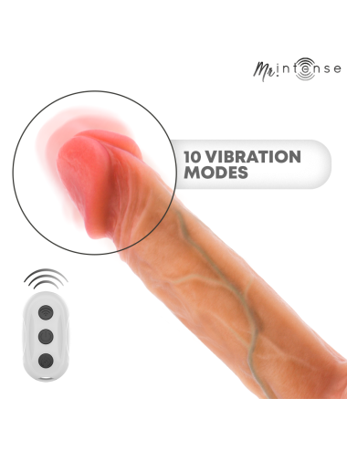 MR INTENSE - LOGAN VIBRATEUR GODEMICHET EN SILICONE AVEC EFFET CHAUFFANT ET TÉLÉCOMMANDE 20 CM -Ø- 4,1 CM